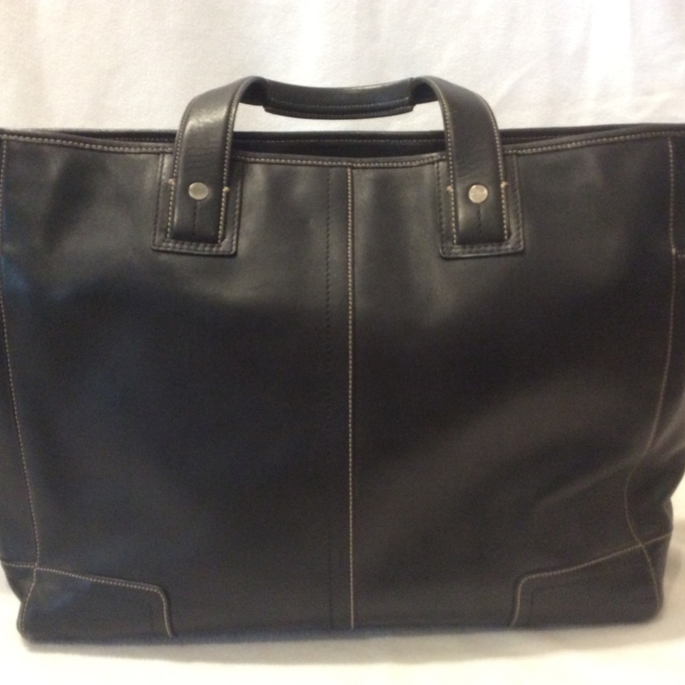 Coach Women's Laptop Bag, Black Leather - Picture 2 of 6